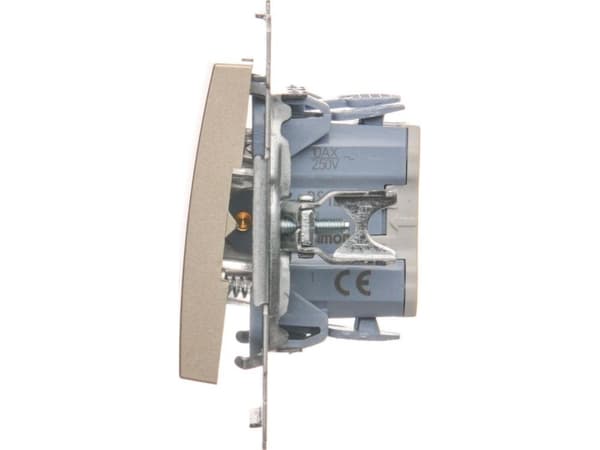 Kontakt-Simon DS1L.01/44, Tryckknappsbrytare, Plast, Guld, IP20, IP44, 250 V, 10 A
