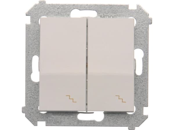 Kontakt-Simon DW6/2.01/11, Plast, Vit, IP20, IP44, 250 V, 10 A, 75 mm