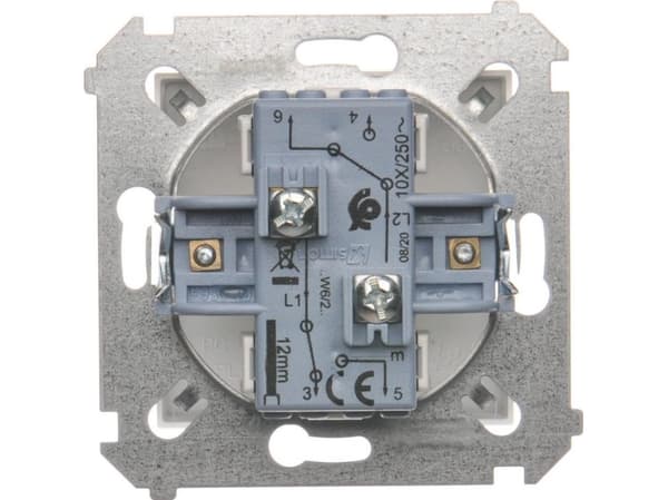 Kontakt-Simon DW6/2.01/11, Plast, Vit, IP20, IP44, 250 V, 10 A, 75 mm