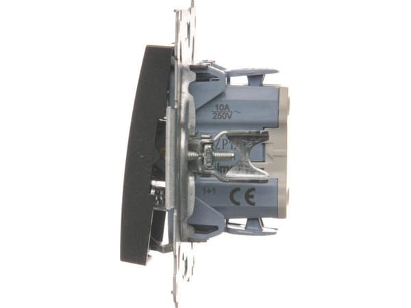 Kontakt-Simon DZP1.01/48, Tryckknappsbrytare, Plast, Antracit, IP20, IP44, 250 V, 10 A