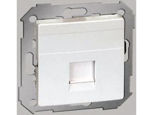 Contact-Simon Simon 82 Yhden RJ45-tietokonepistorasian kansi litteä, adapteri ja kansi valkoinen (TSI-82005-30)