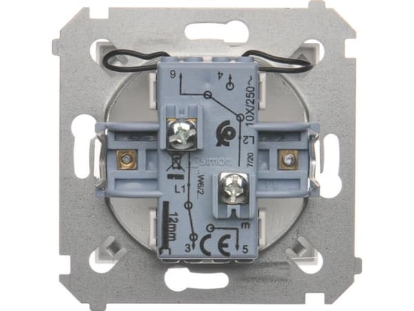 Kontakt-Simon DW6/2L.01/11, Muovi, Valkoinen, IP20, IP44, 250 V, 10 A, 75 mm