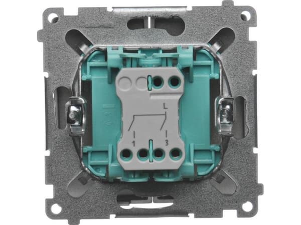 Kontakt-Simon BMW5.01/29, Plast, Satin stål, IP20, IP44, 250 V, 10 A, 75 mm
