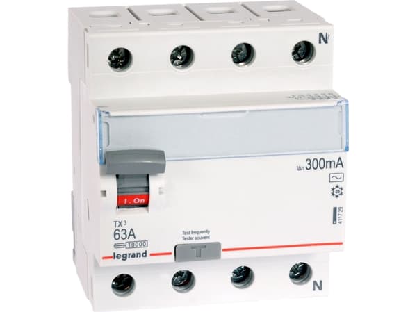 Legrand Residual current circuit breaker 4P 63A 0,3A type AC P304 - 411729