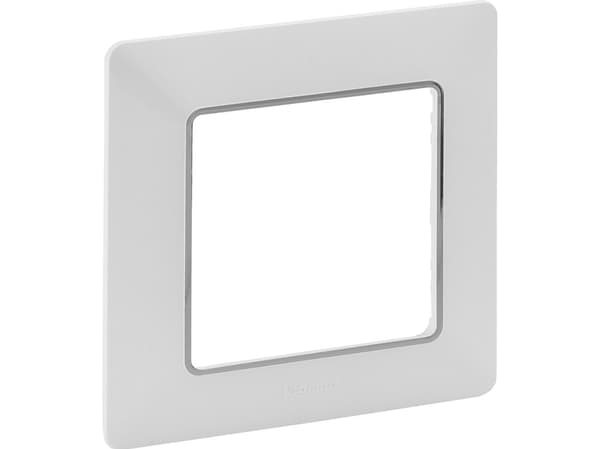 Legrand Vlife 1Fach Rahmen Uw/Chrom 754031, Vit, Termoplast, Vanlig, Legrand, Glansigt, IP20