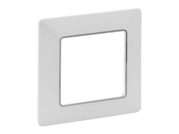 Legrand Vlife 1Fach Rahmen Uw/Chrom 754031, Vit, Termoplast, Vanlig, Legrand, Glansigt, IP20