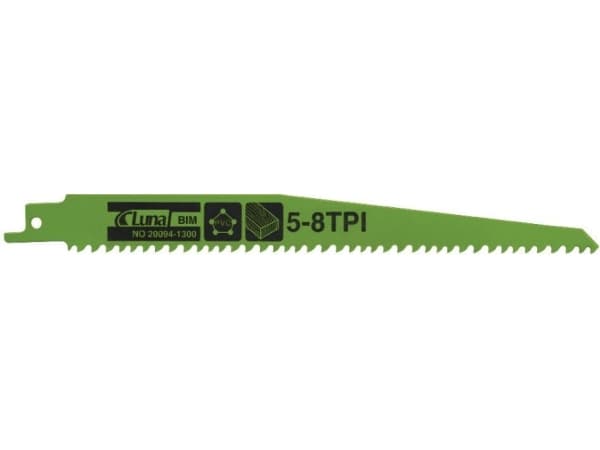Luna bimetall sabelsågblad för trä och plast TPI 5/8 200mm 5st (200941300)