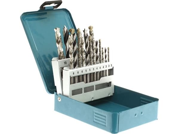 Makita - Borrsats - för trä, metall, betong - 18 delar - 5 mm, 6 mm, 8 mm, 10 mm, 4 mm, 3 mm - för Makita DDF487RFE3, DHP453RFEW