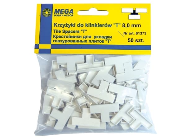 Mega T-type avstandskryss for klinker 8mm 50 stk. (61373)