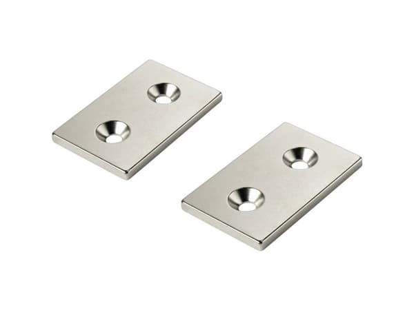 TRU COMPONENTS W40L25T5-2M4 Permanentmagnet Rektangulär (L x B x H) 40 x 25 x 5 mm N35 Gränstemperatur (max.): 80 °C