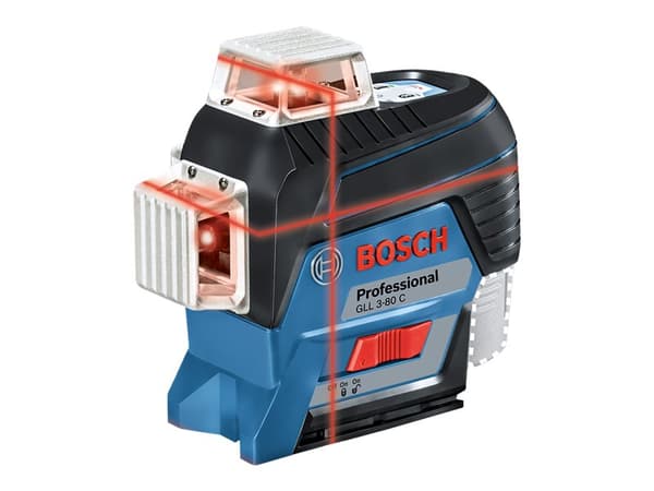 Bosch GLL 3-80 C Professional - Tverrlinje-lasernivå Sort, Blå