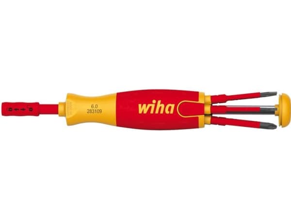 Wiha skruetrækker med bitmagasin LiftUp electric 1000V m/6 slimBits, TORX