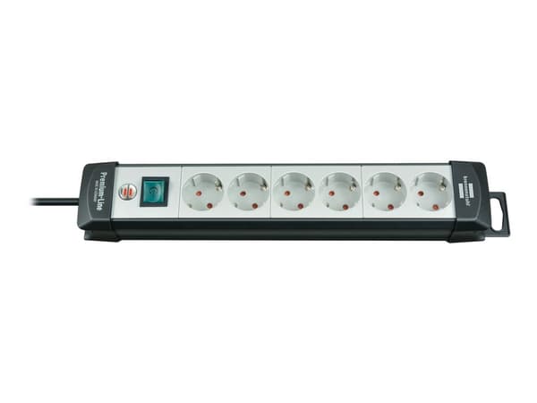 Brennenstuhl 1396200113, 2 m, 3 AC-pistorasia(a), Sisätila, IP20, Musta, Ruostumaton teräs, 115 mm