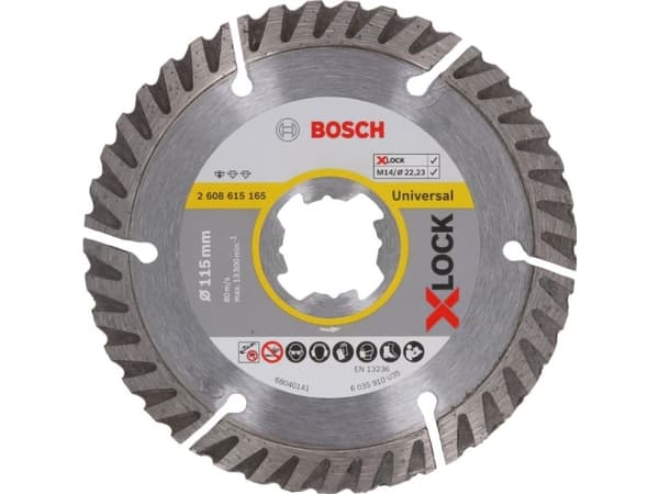Bosch 2 608 615 165, levyleikkuri, Tasainen keskiosa, Tiili, Betoni, Kova betoni, Hiekkakivi, Kivi, Bosch, 2,22 cm, 11,5 cm