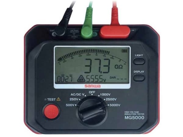 Sanwa Electric Instrument MG5000 Isolationsmåler 250 V, 500 V, 1000 V, 2500 V, 5000 V 1 TO
