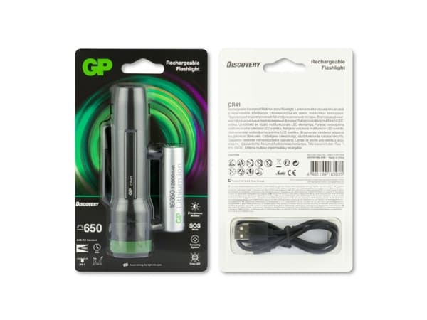 GP Lighting CR41, Käsikokoinen taskulamppu, Musta, IPX7, LED, 1 lamppua, 601 lm
