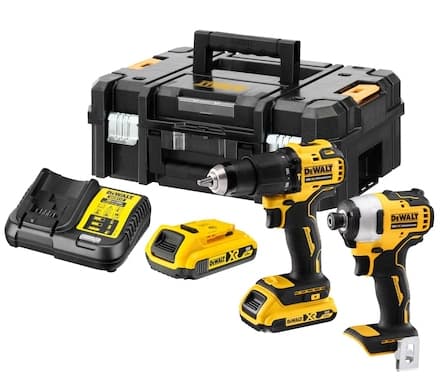 DeWalt cordless screwdriver combo pack DCK2062D2T 18 Volt Hammer (yellow / black 2 screwdriver 2x Li-ion battery pack XR 2 0Ah T STAK b