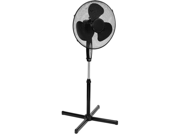 Tristar VE-5899, Kotitaloustuuletin lavoilla, Musta, Lattia, Muovi, 53,29 dB, 1200 RPM