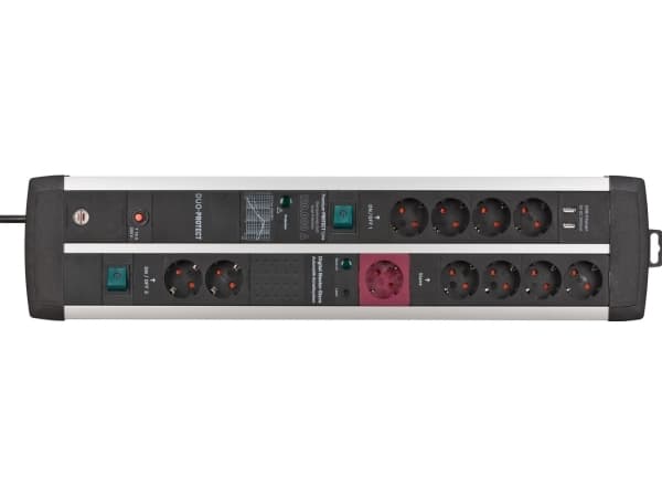 Brennenstuhl 1392000230, 3 m, 11 AC-pistorasia(a), Sisätila, Tyyppi E / F, IP20, Musta, Hopea