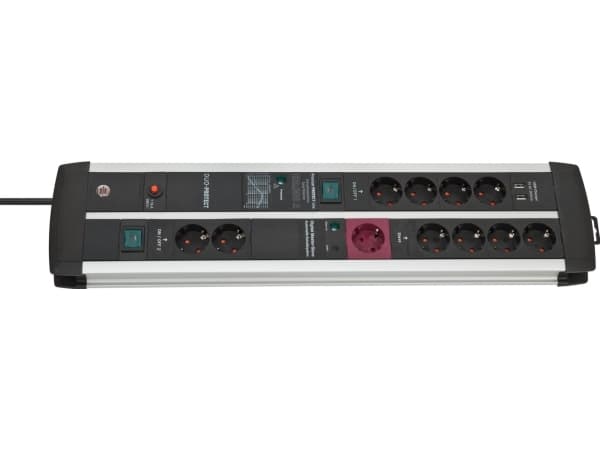Brennenstuhl 1392000230, 3 m, 11 AC-pistorasia(a), Sisätila, Tyyppi E / F, IP20, Musta, Hopea