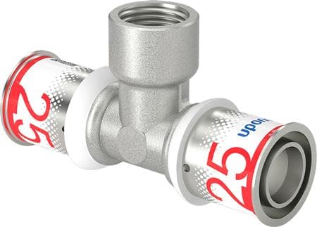 UPONOR S-PRESS PLUS tee reduceret m/muffe 25x1/2 "FT-25
