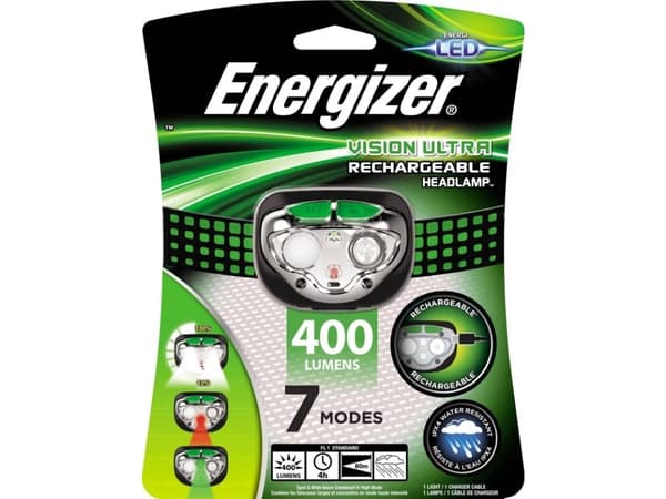 Energizer Headlight Vision Ultra Rechargeable 400 LM USB charging 3 light colors