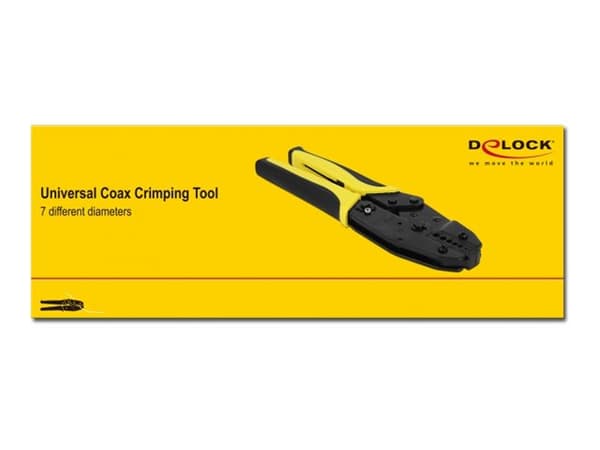 Delock Universal Coax Crimping Tool for 7 different diameters - Krampeverktøy - svart, gul