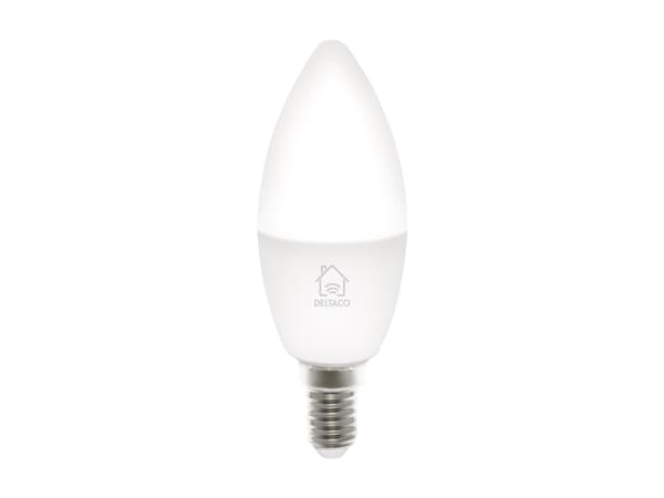 DELTACO - LED-glödlampa - form: ljus - E14 - 5 W (motsvarande 40 W) - klass F - 2700-6500 K - vit