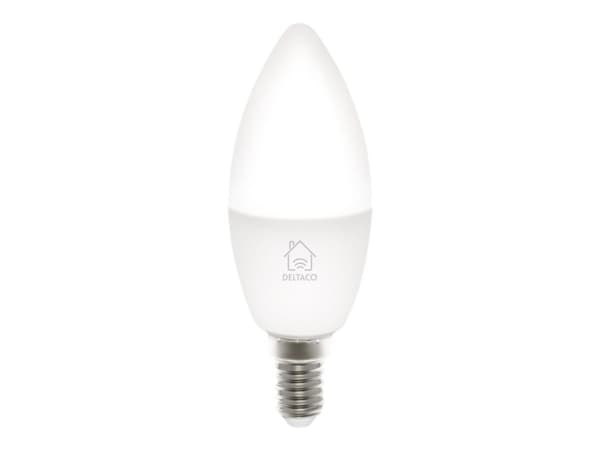 DELTACO - LED-glödlampa - form: ljus - E14 - 5 W (motsvarande 40 W) - klass F - 2700-6500 K - vit
