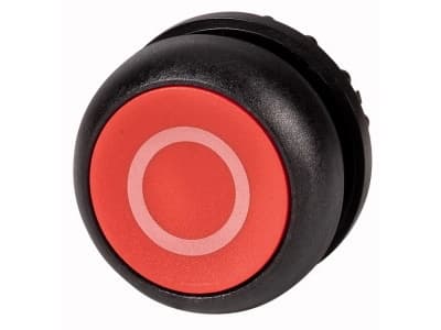 Eaton M22S-D-R-X0, Knapp, Svart, Röd, Plast, IP66, IP67, IP69, 29,7 mm, 29 mm