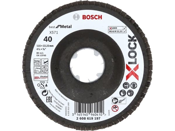 Bosch-tarvikkeet 2608619197 Metallilevy hiontaan Ø 115 mm Hiekkakoko: 40 1 kpl