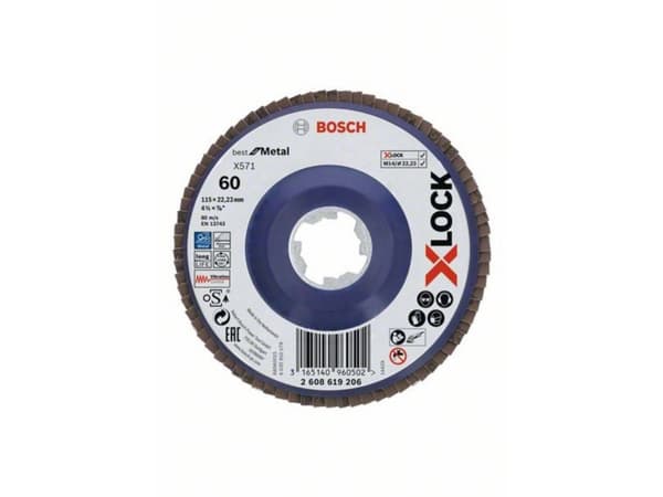 Bosch Best for Metal X571 - Klaffplate - for metall - 115 mm - X-LOCK - grovkorn: 60