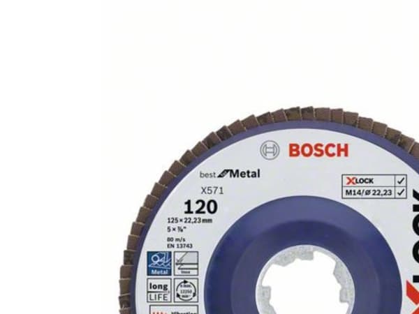 Bosch Best for Metal X571 - Lamellslipskiva - för metall - 125 mm - X-LOCK - grus: 120