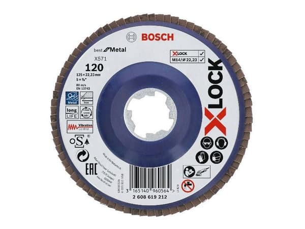 Bosch Best for Metal X571 - Lamellslipskiva - för metall - 125 mm - X-LOCK - grus: 120