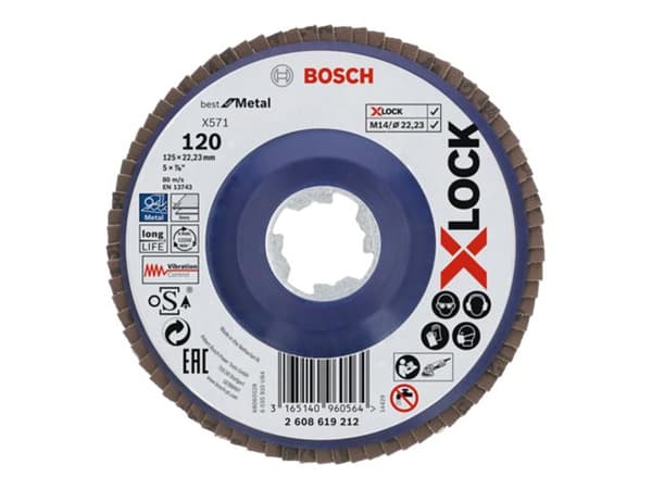 Bosch Best for Metal X571 - Lamellslipskiva - för metall - 125 mm - X-LOCK - grus: 120