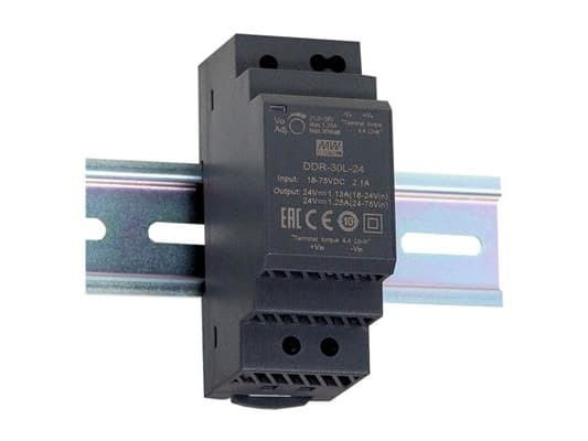 MEAN WELL DDR-30L-24, 18 - 75 V, 30 W, 24 V, RoHS, 35 mm, 54,5 mm
