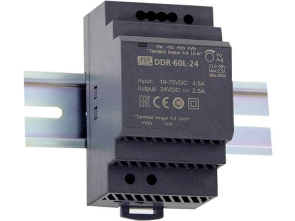 MEAN WELL DDR-60L-24, 18 - 75 V, 60 W, 24 V, RoHS, 52,5 mm, 54,5 mm