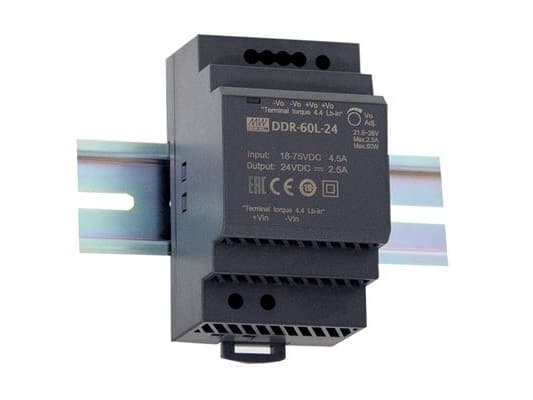 MEAN WELL DDR-60L-24, 18 - 75 V, 60 W, 24 V, RoHS, 52,5 mm, 54,5 mm