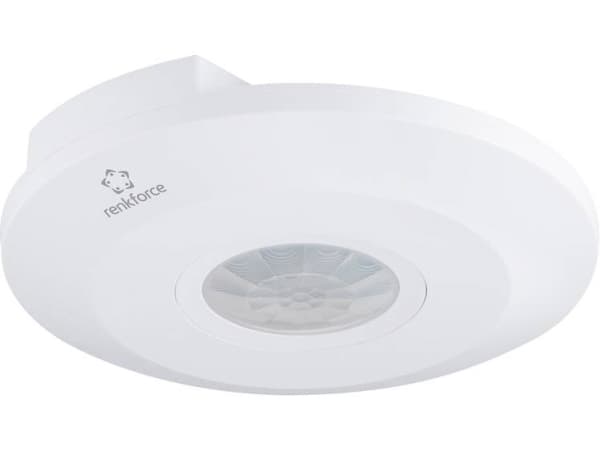 Renkforce 1488533 Vægbevægelsessensor Loft 360 ° Relæ Hvid IP20