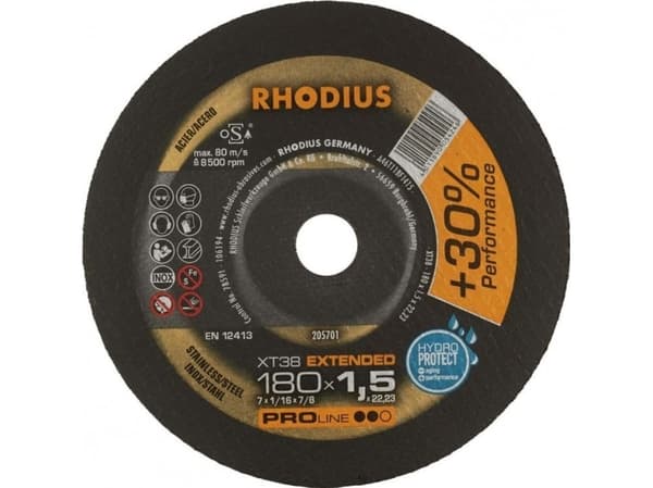 Rhodius XT38 205701 Leikkuukiekko suora 180 mm 22,23 mm 1 kpl Ruostumaton teräs, Teräs