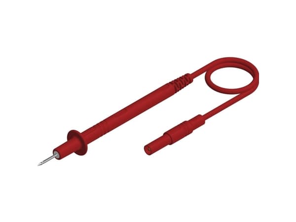 SKS Hirschmann PL 2700 S r Prøveledning [Testspids - 4 mm-stik] 1.00 m Rød