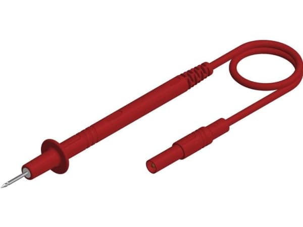 SKS Hirschmann PL 2700 S r Prøveledning [Testspids - 4 mm-stik] 1.00 m Rød