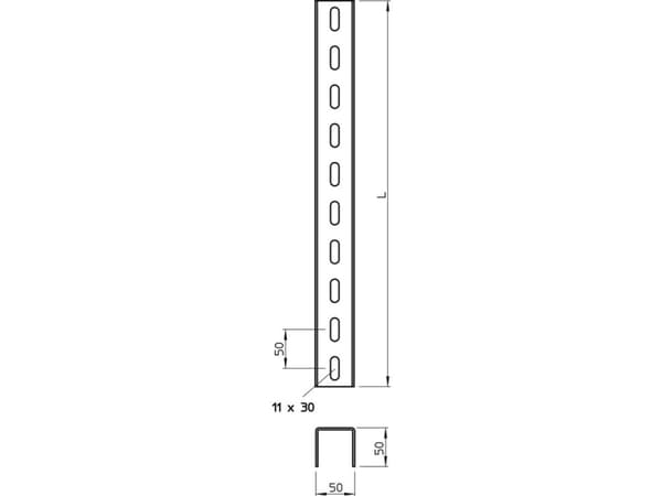OBO Bettermann U-Stiel US 5 200 FT 50x50x2000mm (6340970)