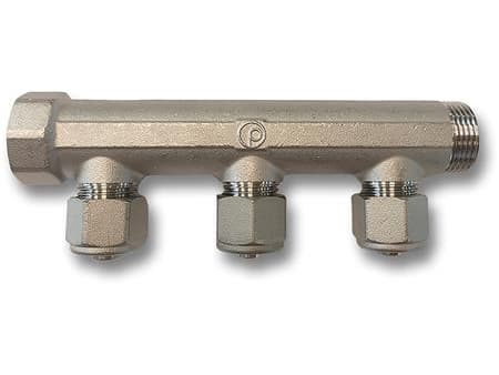 Pettinaroli fordelerrør messing TEA 3 x 16 mm afgrening Pettinaroli fordelerrør messing TEA 3 x 16 mm afgrening