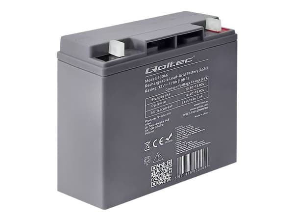 Qoltec - UPS-batteri - 1 x batteri - blysyre - 17 Ah