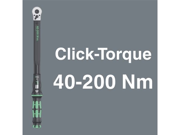 Wera 05075680001, Momenttiavain, Mekaaninen, 1/2", 40 - 200 Nm, 3%, Terästä