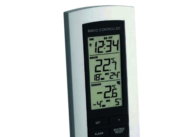 Technoline WS 9140-IT, Musta, Hopea, AA, 39 x 21 x 128 mm, 73 x 26 x 169 mm