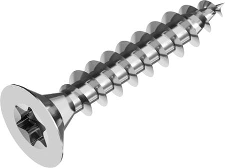 WASI Skruv 3,0x35 mm Rostfritt A2, försänkt huvud Torx® 10 med tandning med full gänga - (1000 st.)
