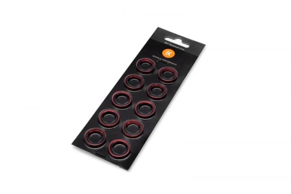 EK Water Blocks EK-Quantum Torque Color Ring 10-Pack HDC 12, Momentin lukitusrengas, Punainen, 1/4", 10 kpl, Slovenia