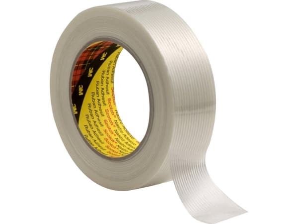 3M 89562550, Transparent, Buntning, Förpackning, Tätning, Biaxiellt orienterad polypropen (BOPP), Glasfibrer, Nötningshärdig, Fukttålig, 8,5%, 25 N/m